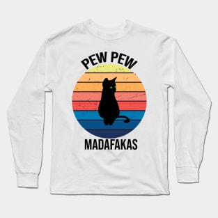 Cat Pew Pew Madafakas Vintage Long Sleeve T-Shirt